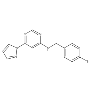 N-[(4-bromophenyl)methyl]-6-(1H-pyrazol-1-yl)pyrimidin-4-amine结构式