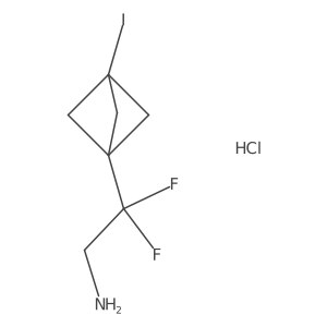 2,2-Difluoro-2-(3-iodo-1-bicyclo[1.1.1]pentanyl)ethanamine;hydrochloride结构式