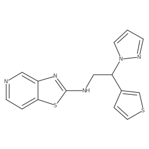 N-[2-(1H-pyrazol-1-yl)-2-(thiophen-3-yl)ethyl]-[1,3]thiazolo[4,5-c]pyridin-2-amine Structure