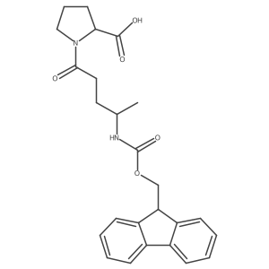 (2S)-1-[4-({[(9H-fluoren-9-yl)methoxy]carbonyl}amino)pentanoyl]pyrrolidine-2-carboxylic acid结构式