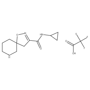 N-cyclopropyl-1-oxa-2,7-diazaspiro[4.5]dec-2-ene-3-carboxamide; trifluoroacetic acid结构式