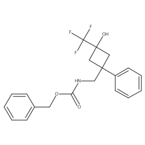 benzyl N-{[3-hydroxy-1-phenyl-3-(trifluoromethyl)cyclobutyl]methyl}carbamate结构式
