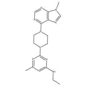 N-ethyl-6-methyl-2-[4-(9-methyl-9H-purin-6-yl)piperazin-1-yl]pyrimidin-4-amine结构式