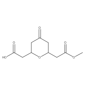 rac-2-[(2R,6S)-6-(2-methoxy-2-oxoethyl)-4-oxooxan-2-yl]acetic acid Structure