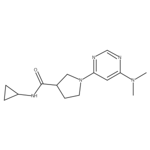 N-cyclopropyl-1-[6-(dimethylamino)pyrimidin-4-yl]pyrrolidine-3-carboxamide结构式