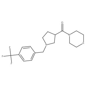 4-(1-{[4-(Trifluoromethyl)phenyl]methyl}pyrrolidine-3-carbonyl)thiomorpholine结构式