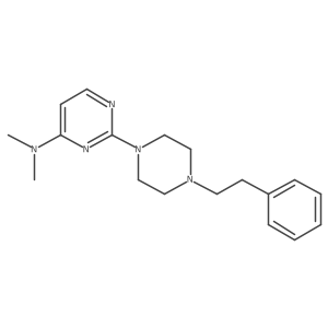 N,N-dimethyl-2-[4-(2-phenylethyl)piperazin-1-yl]pyrimidin-4-amine结构式