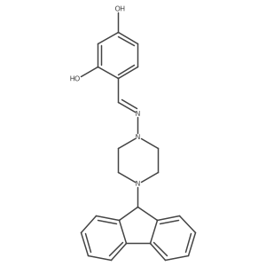 4-({[4-(9H-fluoren-9-yl)-1-piperazinyl]imino}methyl)-1,3-benzenediol结构式