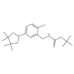 [2-Chloro-5-(4,4,5,5-tetramethyl-[1,3,2]dioxaborolan-2-yl)-benzyl]-carbamic acid tert-butyl ester结构式