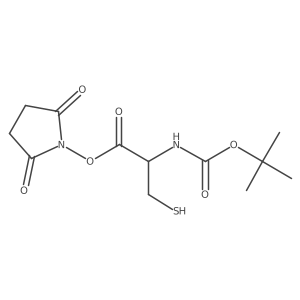 (S)-2,5-Dioxopyrrolidin-1-yl 2-((tert-butoxycarbonyl)amino)-3-mercaptopropanoate结构式