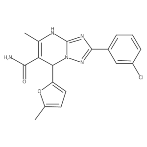 2-(3-Chlorophenyl)-5-methyl-7-(5-methylfuran-2-yl)-4,7-dihydro-[1,2,4]triazolo[1,5-a]pyrimidine-6-carboxamide结构式