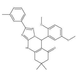 9-(2,5-dimethoxyphenyl)-6,6-dimethyl-2-(3-methylphenyl)-4H,5H,6H,7H,8H,9H-[1,2,4]triazolo[3,2-b]quinazolin-8-one Structure