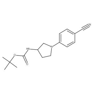 Carbamic acid, [(3S)-1-(4-cyanophenyl)-3-pyrrolidinyl]-, 1,1-dimethylethyl ester Structure