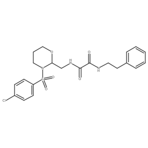 N1-((3-((4-chlorophenyl)sulfonyl)-1,3-oxazinan-2-yl)methyl)-N2-phenethyloxalamide结构式
