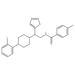 N-(2-(4-(2-fluorophenyl)piperazin-1-yl)-2-(furan-2-yl)ethyl)-4-methylbenzamide结构式