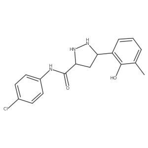 N-(4-chlorophenyl)-5-(2-hydroxy-3-methylphenyl)pyrazolidine-3-carboxamide结构式