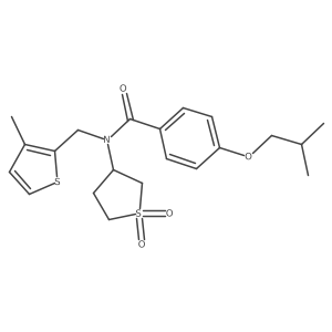 N-(1,1-dioxo-1lambda6-thiolan-3-yl)-4-(2-methylpropoxy)-N-[(3-methylthiophen-2-yl)methyl]benzamide结构式