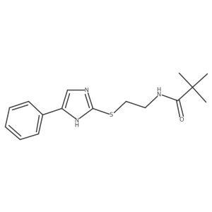 N-(2-((5-phenyl-1H-imidazol-2-yl)thio)ethyl)pivalamide结构式