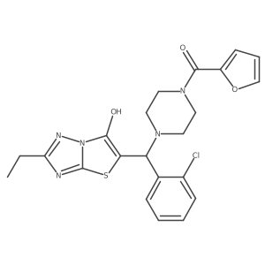 5-[(2-Chlorophenyl)[4-(furan-2-carbonyl)piperazin-1-yl]methyl]-2-ethyl-[1,2,4]triazolo[3,2-b][1,3]thiazol-6-ol结构式
