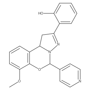 2-(7-Methoxy-5-pyridin-4-yl-1,10b-dihydropyrazolo[1,5-c][1,3]benzoxazin-2-yl)phenol结构式
