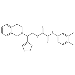 N1-(2-(3,4-dihydroisoquinolin-2(1H)-yl)-2-(thiophen-2-yl)ethyl)-N2-(3-fluoro-4-methylphenyl)oxalamide Structure