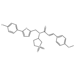 (2E)-N-{[5-(4-chlorophenyl)furan-2-yl]methyl}-N-(1,1-dioxidotetrahydrothiophen-3-yl)-3-(4-methoxyphenyl)prop-2-enamide Structure