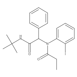 N-(1,1-Dimethylethyl)-I+/--[(2-iodophenyl)(1-oxopropyl)amino]benzeneacetamide结构式