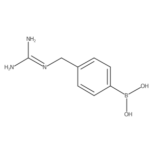1-{[4-(Dihydroxyboranyl)phenyl]methyl}guanidine; 2,2,2-trifluoroacetic acid Structure