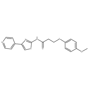 3-((4-methoxyphenyl)thio)-N-(4-(pyridin-4-yl)thiazol-2-yl)propanamide Structure