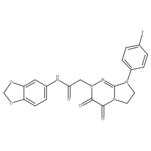 N-(benzo[d][1,3]dioxol-5-yl)-2-(8-(4-fluorophenyl)-3,4-dioxo-3,4,7,8-tetrahydroimidazo[2,1-c][1,2,4]triazin-2(6H)-yl)acetamide Structure