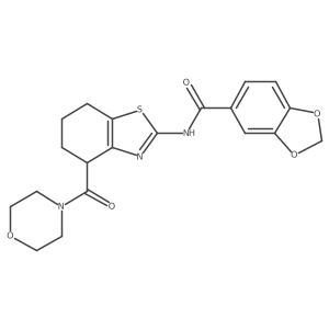 N-(4-(morpholine-4-carbonyl)-4,5,6,7-tetrahydrobenzo[d]thiazol-2-yl)benzo[d][1,3]dioxole-5-carboxamide结构式