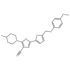 2-(5-((4-Methoxyphenoxy)methyl)furan-2-yl)-5-(4-methylpiperidin-1-yl)oxazole-4-carbonitrile结构式