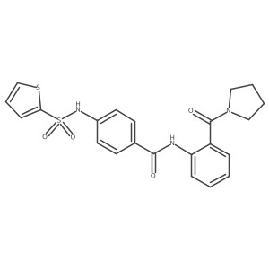 N-[2-(pyrrolidin-1-ylcarbonyl)phenyl]-4-[(thiophen-2-ylsulfonyl)amino]benzamide结构式