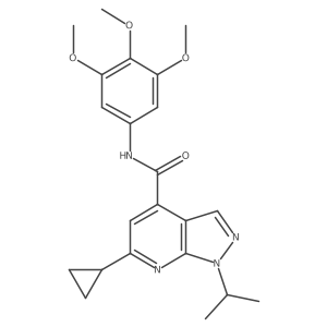 6-cyclopropyl-1-(propan-2-yl)-N-(3,4,5-trimethoxyphenyl)-1H-pyrazolo[3,4-b]pyridine-4-carboxamide结构式