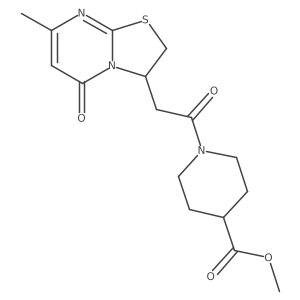 methyl 1-(2-(7-methyl-5-oxo-3,5-dihydro-2H-thiazolo[3,2-a]pyrimidin-3-yl)acetyl)piperidine-4-carboxylate Structure