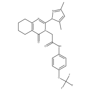2-(2-(3,5-dimethyl-1H-pyrazol-1-yl)-4-oxo-5,6,7,8-tetrahydroquinazolin-3(4H)-yl)-N-(4-(trifluoromethoxy)phenyl)acetamide结构式