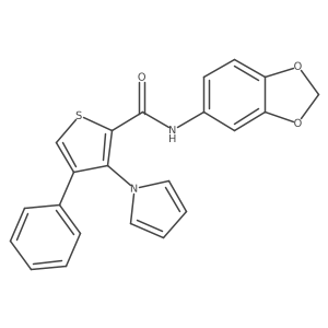N-(2H-1,3-benzodioxol-5-yl)-4-phenyl-3-(1H-pyrrol-1-yl)thiophene-2-carboxamide Structure