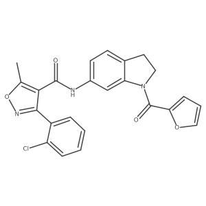 3-(2-chlorophenyl)-N-(1-(furan-2-carbonyl)indolin-6-yl)-5-methylisoxazole-4-carboxamide Structure