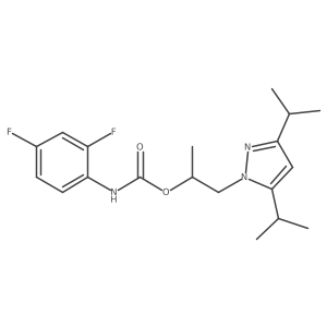 Carbamic acid, N-(2,4-difluorophenyl)-, (1R)-2-[3,5-bis(1-methylethyl)-1H-pyrazol-1-yl]-1-methylethyl ester结构式