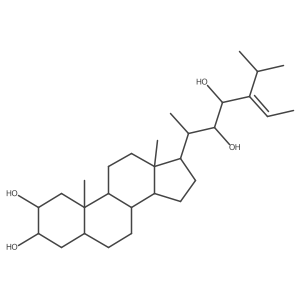 (2R,3S,5S,8R,9S,10S,13S,14S,17R)-17-[(E,2S,3R,4R)-3,4-dihydroxy-5-propan-2-ylhept-5-en-2-yl]-10,13-dimethyl-2,3,4,5,6,7,8,9,11,12,14,15,16,17-tetradecahydro-1H-cyclopenta[a]phenanthrene-2,3-diol结构式