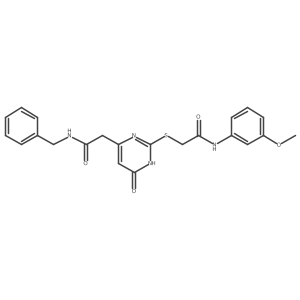 N-benzyl-2-(2-((2-((3-methoxyphenyl)amino)-2-oxoethyl)thio)-6-oxo-1,6-dihydropyrimidin-4-yl)acetamide Structure