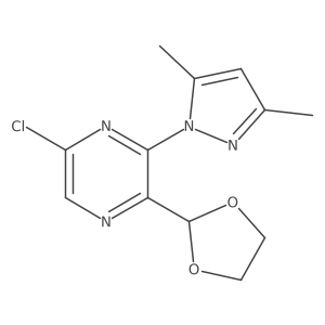 5-Chloro-3-(3,5-dimethyl-pyrazol-1-yl)-2-[1,3]dioxolan-2-yl-pyrazine结构式