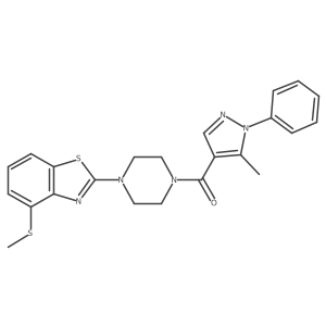 (5-methyl-1-phenyl-1H-pyrazol-4-yl)(4-(4-(methylthio)benzo[d]thiazol-2-yl)piperazin-1-yl)methanone结构式