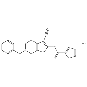 N-(6-benzyl-3-cyano-4,5,6,7-tetrahydrothieno[2,3-c]pyridin-2-yl)isoxazole-5-carboxamide hydrochloride结构式