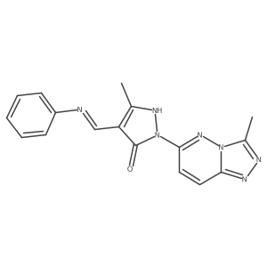 (4E)-5-methyl-2-(3-methyl[1,2,4]triazolo[4,3-b]pyridazin-6-yl)-4-[(phenylamino)methylidene]-2,4-dihydro-3H-pyrazol-3-one Structure