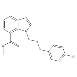 Methyl 1-(2-(4-chlorophenoxy)ethyl)-1H-indole-7-carboxylate结构式