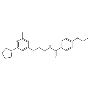 4-ethoxy-N-(2-((2-methyl-6-(pyrrolidin-1-yl)pyrimidin-4-yl)amino)ethyl)benzamide结构式