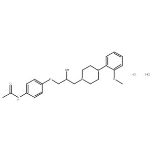 N-[4-[2-hydroxy-3-[4-(2-methoxyphenyl)piperazin-1-yl]propoxy]phenyl]acetamide;dihydrochloride结构式