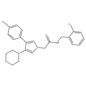 2-[4-(4-chlorophenyl)-3-(morpholin-4-yl)-1H-pyrazol-1-yl]-N-[(2-chlorophenyl)methyl]acetamide Structure