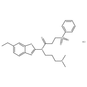 N-(3-(dimethylamino)propyl)-N-(6-ethylbenzo[d]thiazol-2-yl)-3-(phenylsulfonyl)propanamide hydrochloride Structure